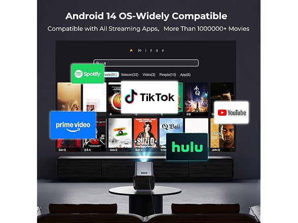 Android 14 Smart Video Projector