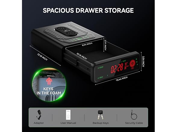 TRRKO Biometric Handgun Safe Dual WC
