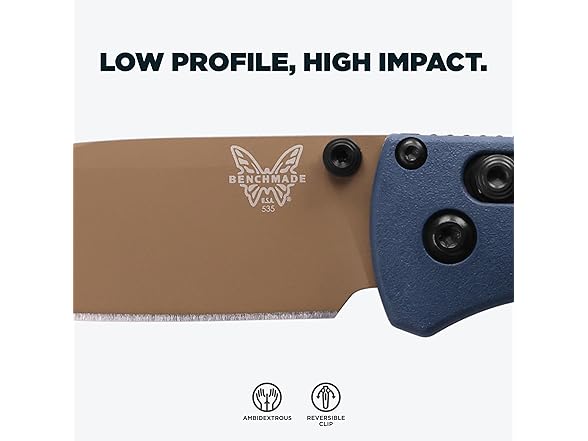 Benchmade Bugout Knife - Crater Blue Grivory - Cerakote Finish - Gallery 3