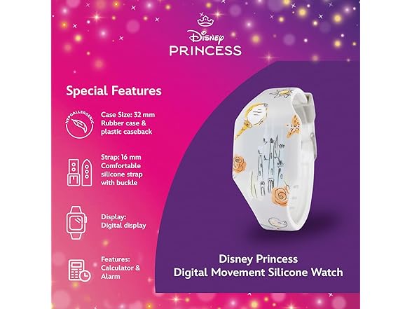 Disney Princess Watch Girls Age 4-7 White Strap - Gallery 4