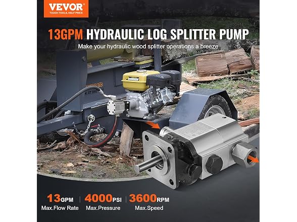 Hydraulic Wood Log Splitter Pump Kit, 13 GPM