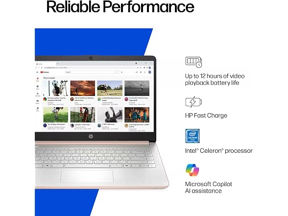 HP 14 Laptop Intel Celeron N4500 8GB Mem