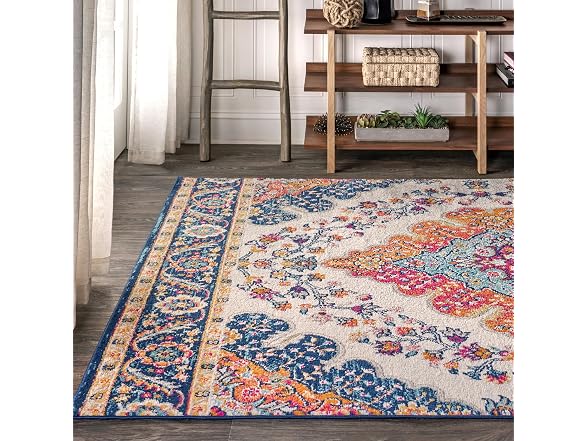 JONATHAN Y Boho Vintage Rug 8x10 Blue