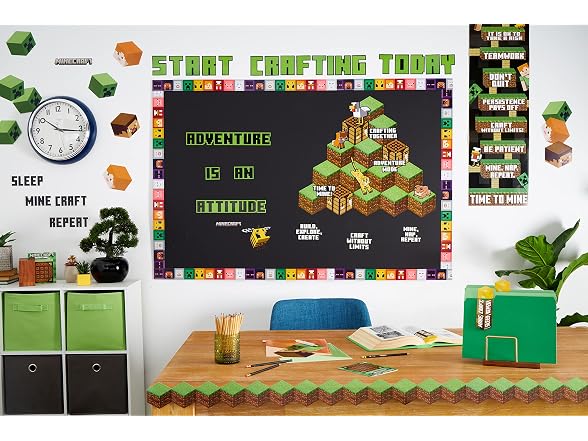 Eureka Minecraft Adventure is an Attitude Bulletin Board Set