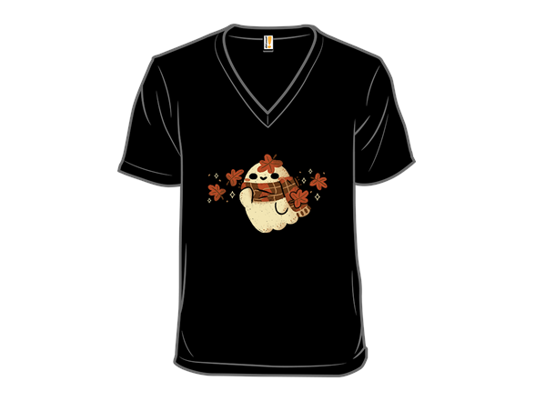 Autumn Ghost with Scarf and Leaves