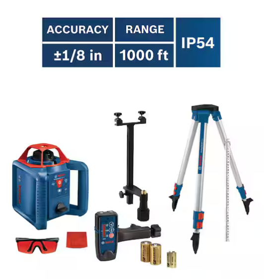 Bosch GRL800-20HVK 800ft Red Rotary Laser Level Kit - Gallery 8