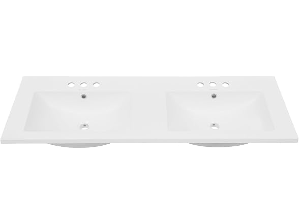 48" Ceramic Vanity Top Double Basins with 3 Holes