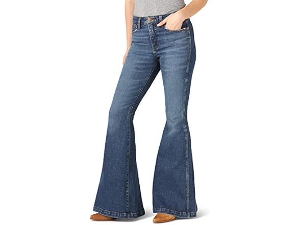 Wrangler Women's Retro High Rise Trumpet Flare, Paige, 32W x 34L