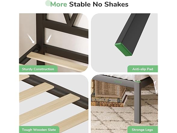 Novilla King Bed Frame with Headboard