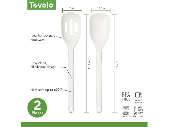 Tovolo Elements Silicone Spoon Set of 2 Buttercream