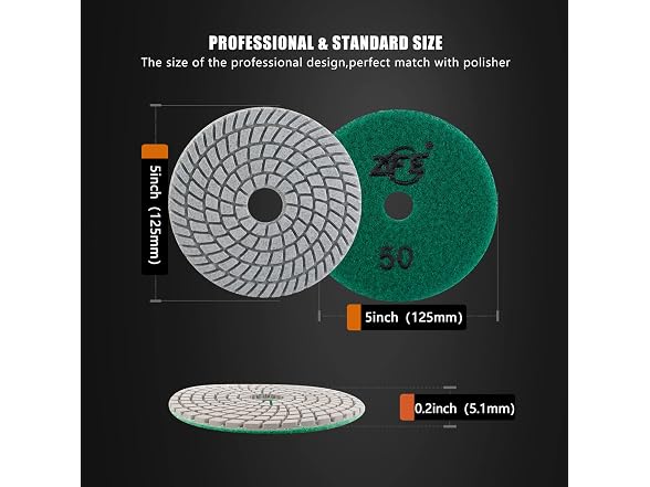 ZFE Diamond Wet Polishing Pads Set