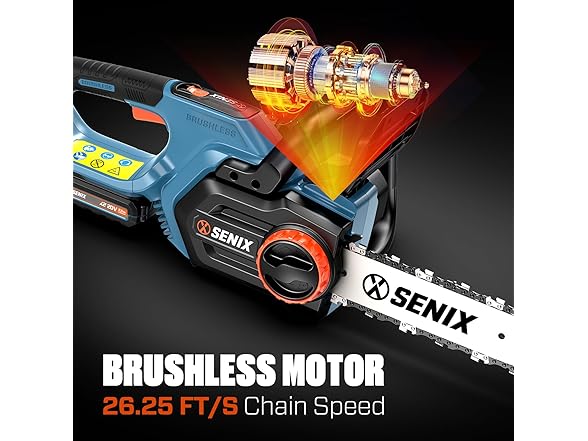 0.73 HP 10" SENIX Cordeless Chainsaw 
