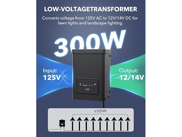 BN-LINK 300W Low Voltage Landscape Transformer Outdoor