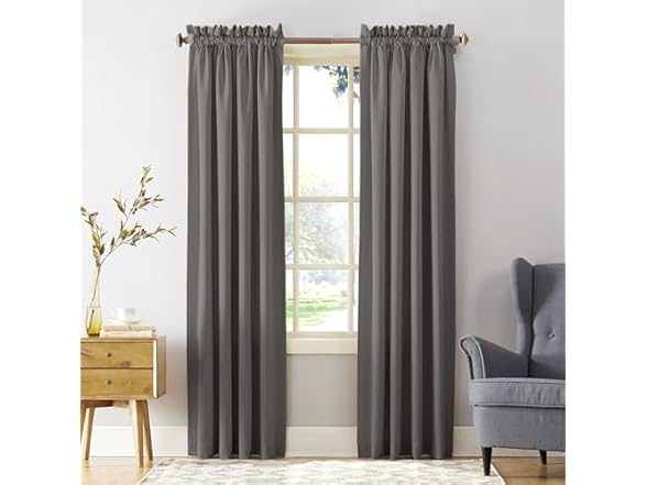 Sun Zero Energy Efficient Curtain Panel, Gray