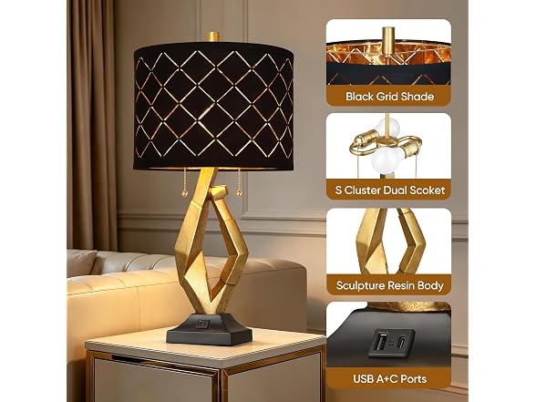 ROTTOGOON Modern Black and Gold Table