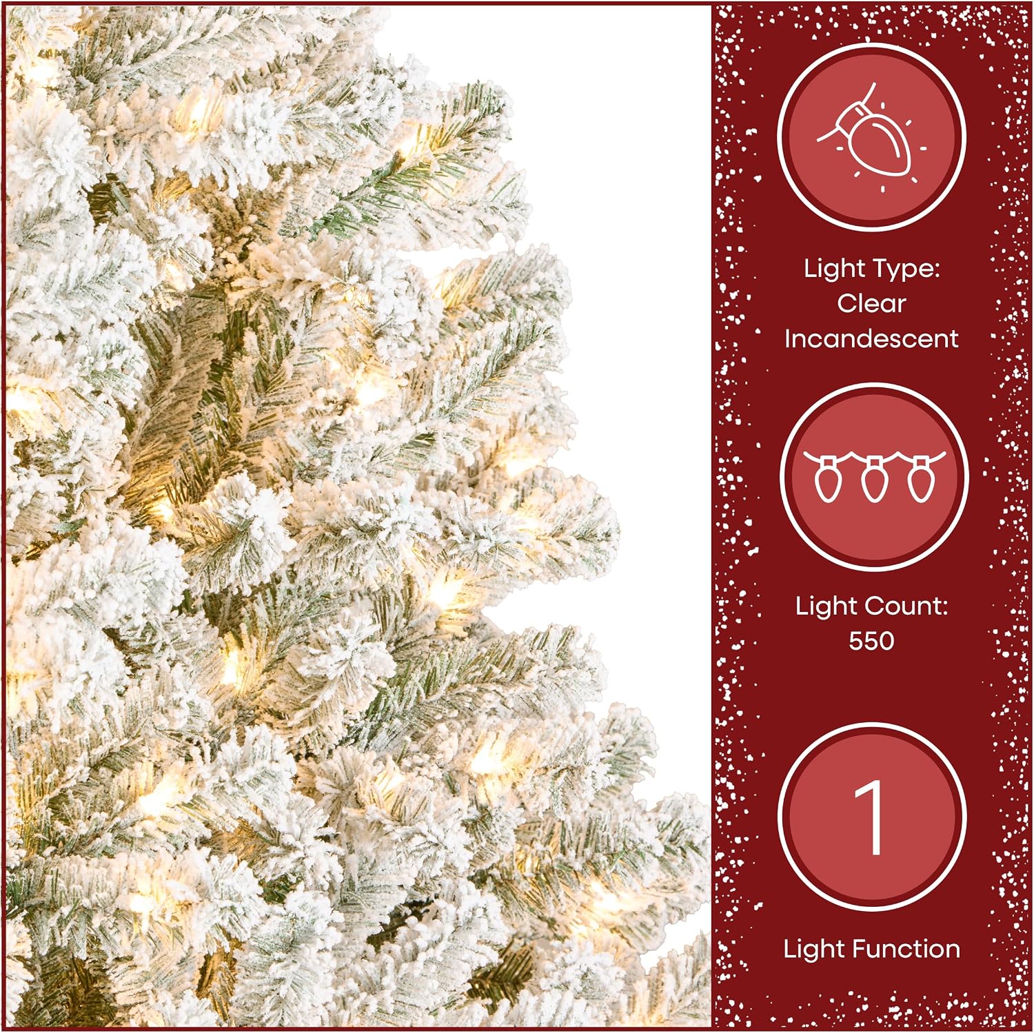 National Tree Company 7.5ft Pre-Lit Floc - Gallery 20