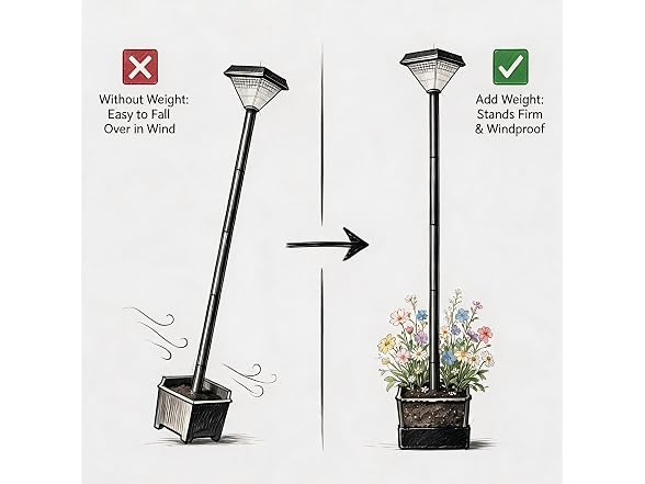 DJGIFI Solar LED Post Light Planter
