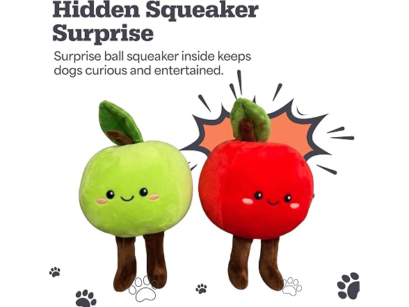 Bow Wow Pet 2 Pack Plush Dog Toy with Squeaker
