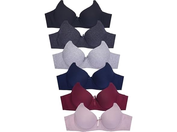 6Pk Womens Basic Plain Bras (Dayna)