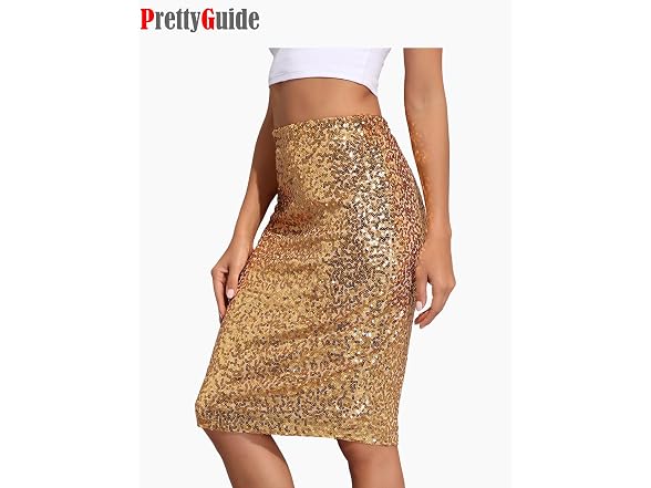 PrettyGuide Women (20-22) Sequin Skirt High Skirt