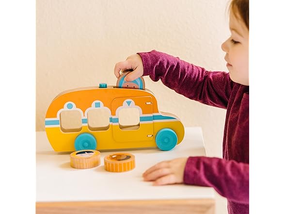 Melissa & Doug GO Tots Wooden Roll & Ride Bus