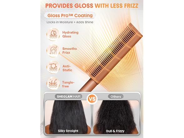Hot Comb Straightener Brush