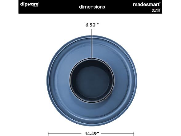 madesmart Dipware Chip and Dip Bowl, Midnight