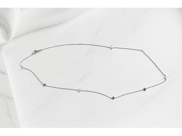 SUGARKITTEN Cross Necklace Silver 17''