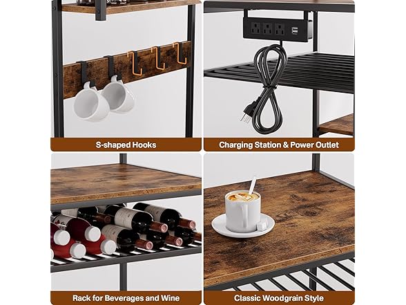 Mini Fridge Stand Coffee Bar Cabinet