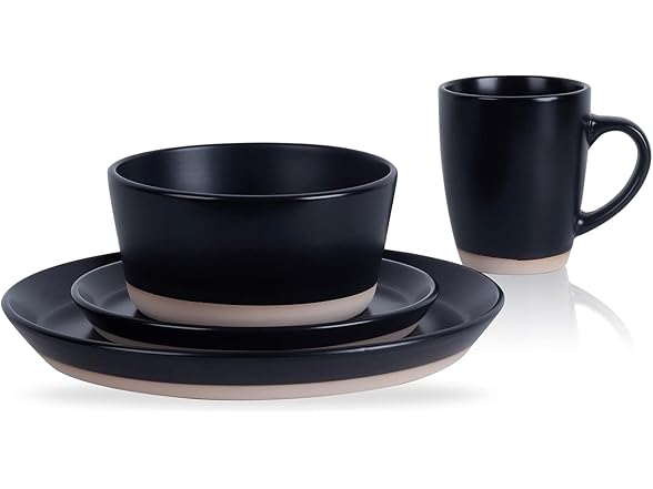 Stone Lain Jules 16Pc Black Dinnerware Set