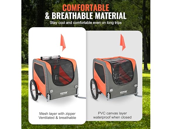 Dog Bike Trailer, Supports up to 66 lbs, Pet