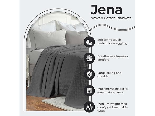 Superior Cotton Lightweight Woven Summer Bed Blanket