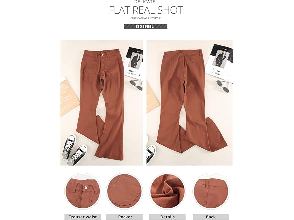 Sidefeel Women (8) Flare Jeans High Waisted Pants