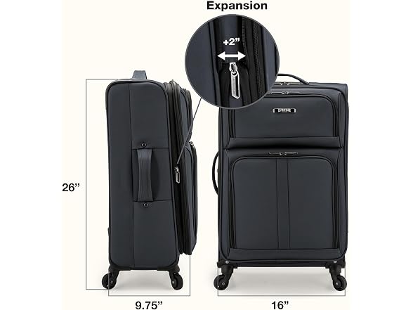 U.S. Traveler Anzio Softside Luggage, Checked-Medium 26-Inch
