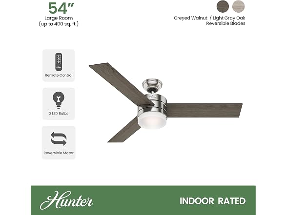 Hunter 54 Inch Contemporary Ceiling Fan