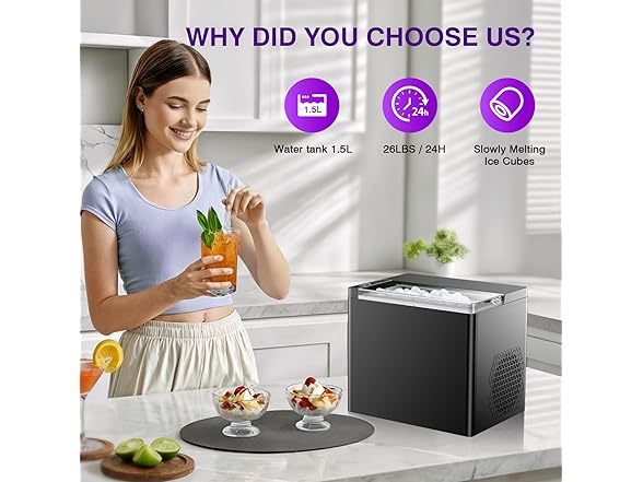 ORFLROA Countertop Ice Maker Machine