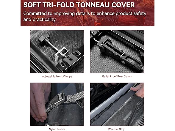 Tri-Fold Tonneau Cover Dodge Ram 5.7ft