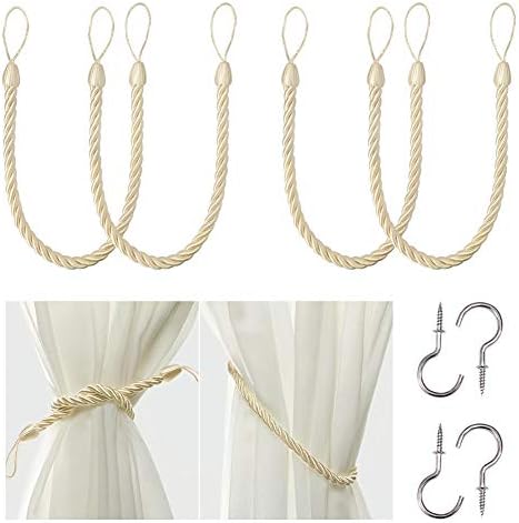 Curtain Drapery Rope Tiebacks 4 Pack