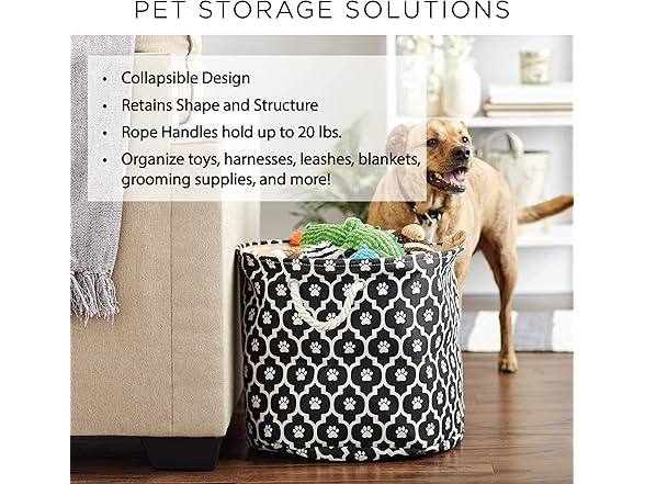 Bone Dry Pet Storage Paw Print Bin