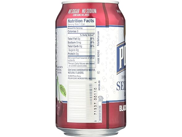 1CT Polar Seltzer Water, Black Cherry, 12 fl oz