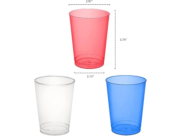 Party Essentials Disposable Party Cups, 10oz, 60 Count