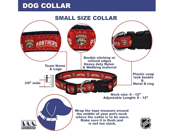 Pets First NHL Collar for Dogs & Cats. Adjus
