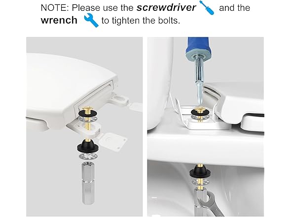 Hibbent Toilet Seat Bolts Kit 4 Pack