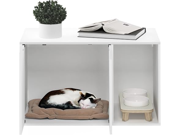 Furinno Peli Litter Box Enclosure White