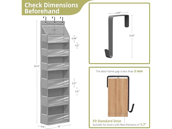 STORAGEIDEAS Over Door Organizer with 6 Pockets