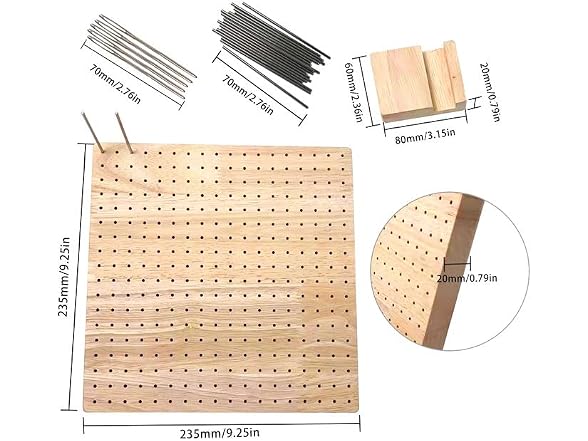 9.25 Inches Crochet Blocking Board, Bamboo