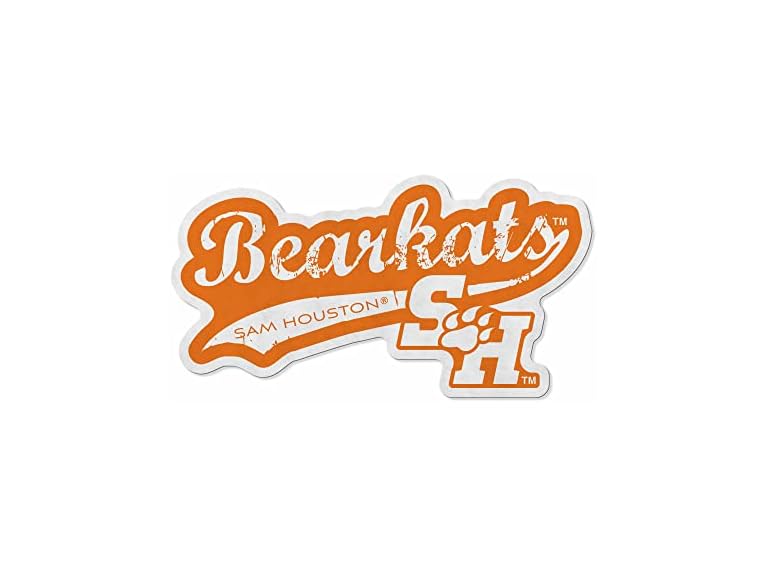 Rico Industries NCAA Sam Houston State Bearkats Distressed Shape Cut Pennant - Home and Living Room Décor - Soft Felt EZ to Hang, 20.5 x 18
