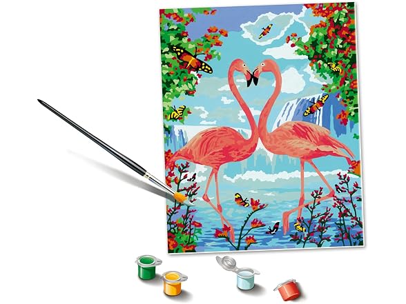 Ravensburger Flamingo Love Paint by Numbers Kit Up