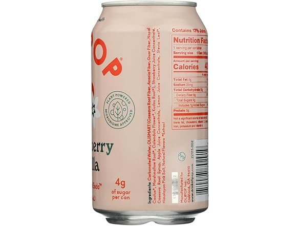 1CT OLIPOP Strawberry Vanilla Prebiotic Soda 12 oz