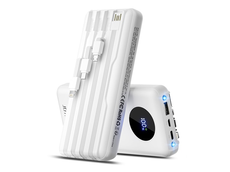 (NEW) 30,000mAh 22.5W Fast Charging Powerbank w/Built-in Cables